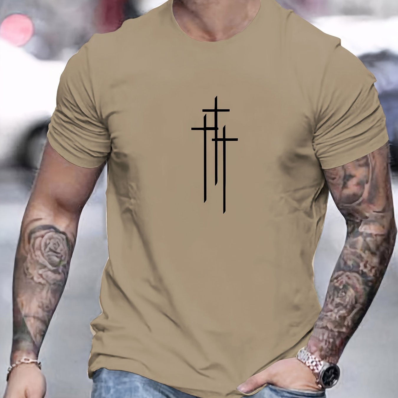 Camiseta básica de cuello redondo