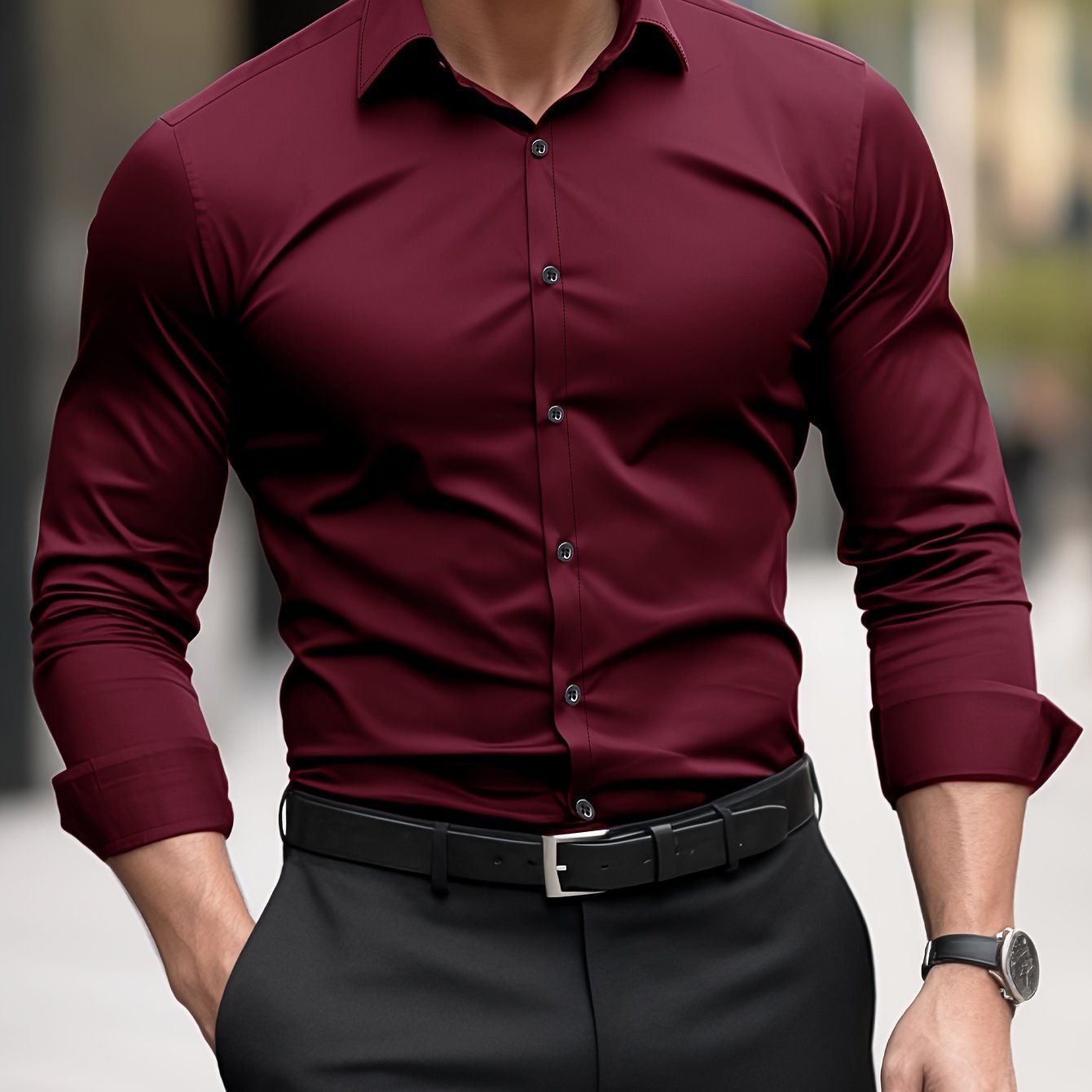 Camisa de Esmoquin de Poliéster