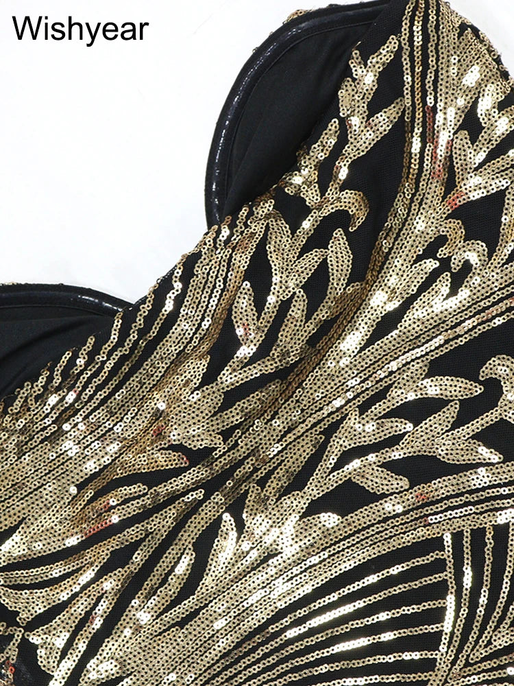 Vestido Dorado y Negro