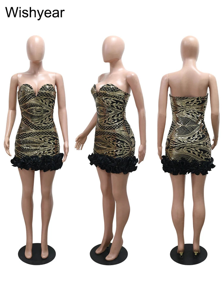 Vestido Dorado y Negro