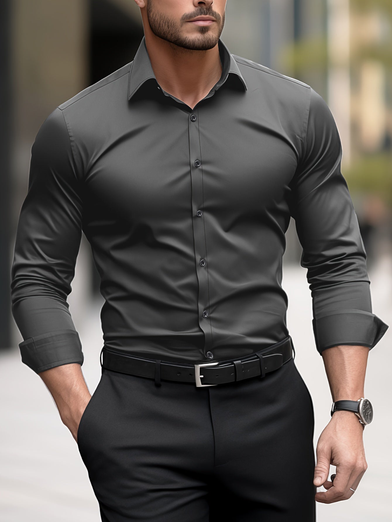 Camisa de Esmoquin de Poliéster