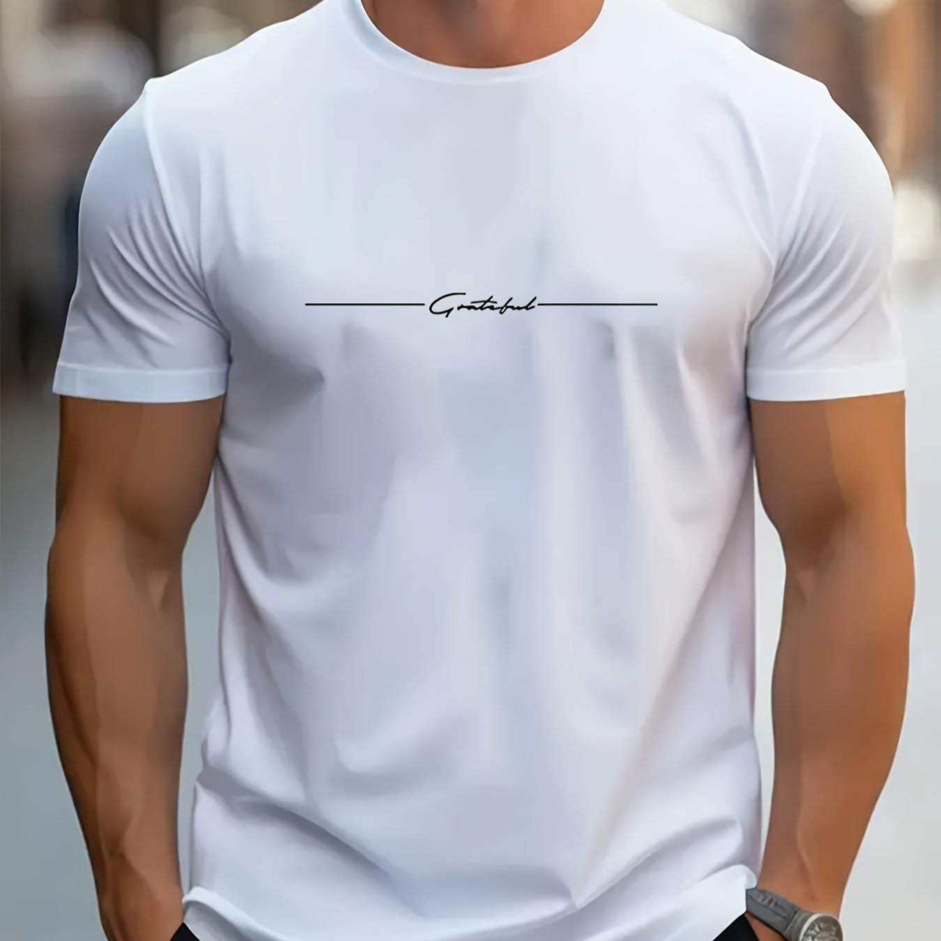 Camiseta de Manga Corta con Cuello Redondo