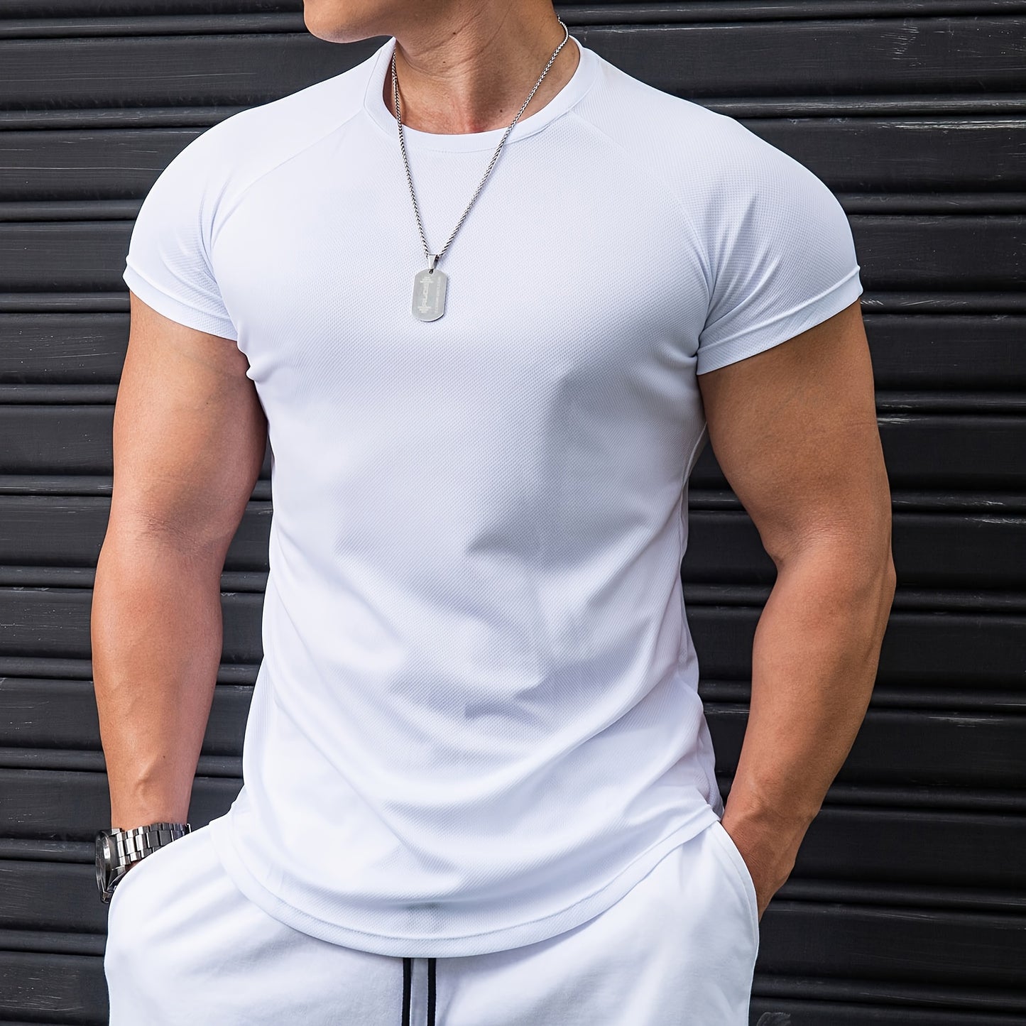 Camiseta lisa para hombre