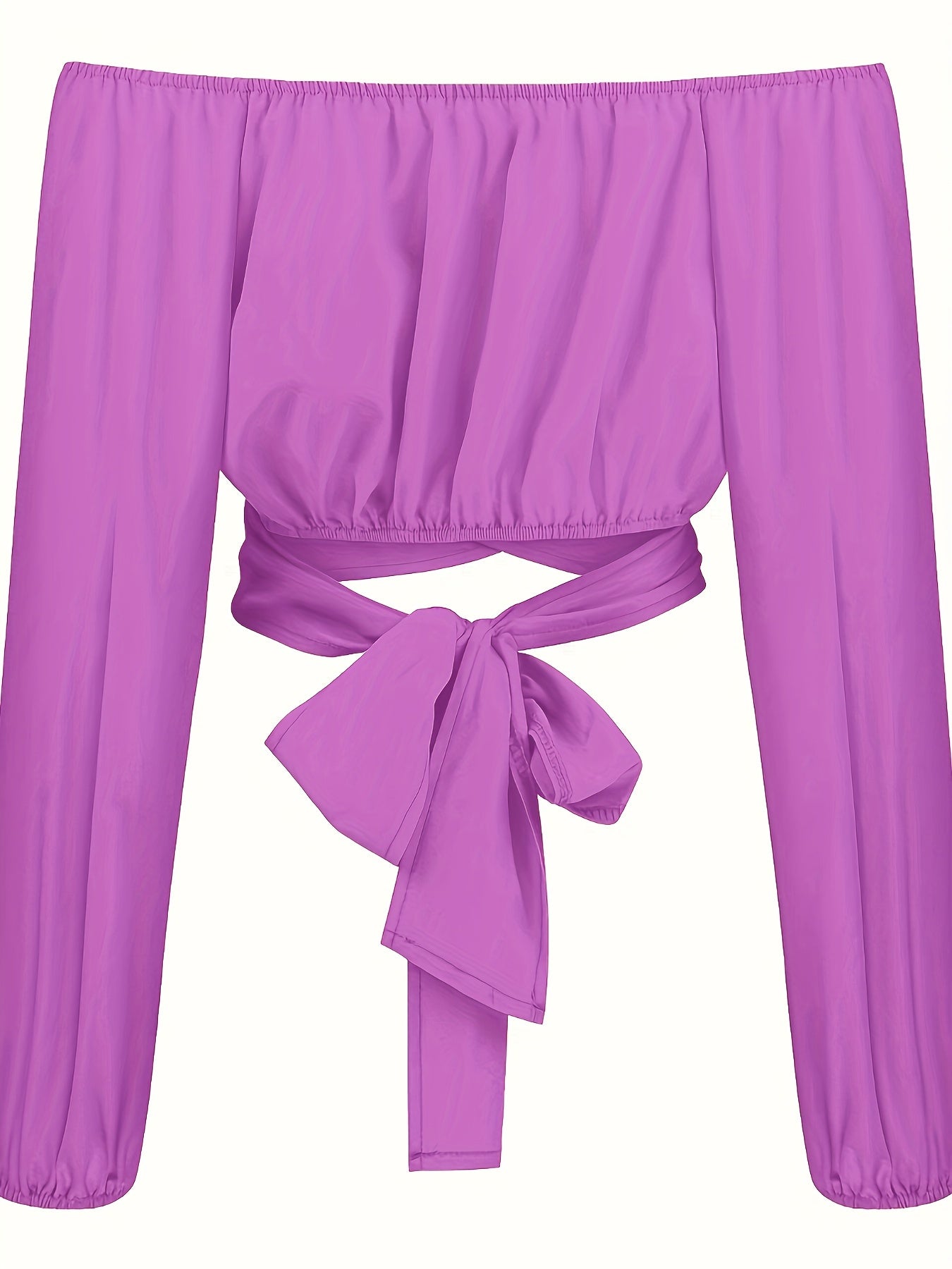 Blusa corta lisa con lazo en la espalda