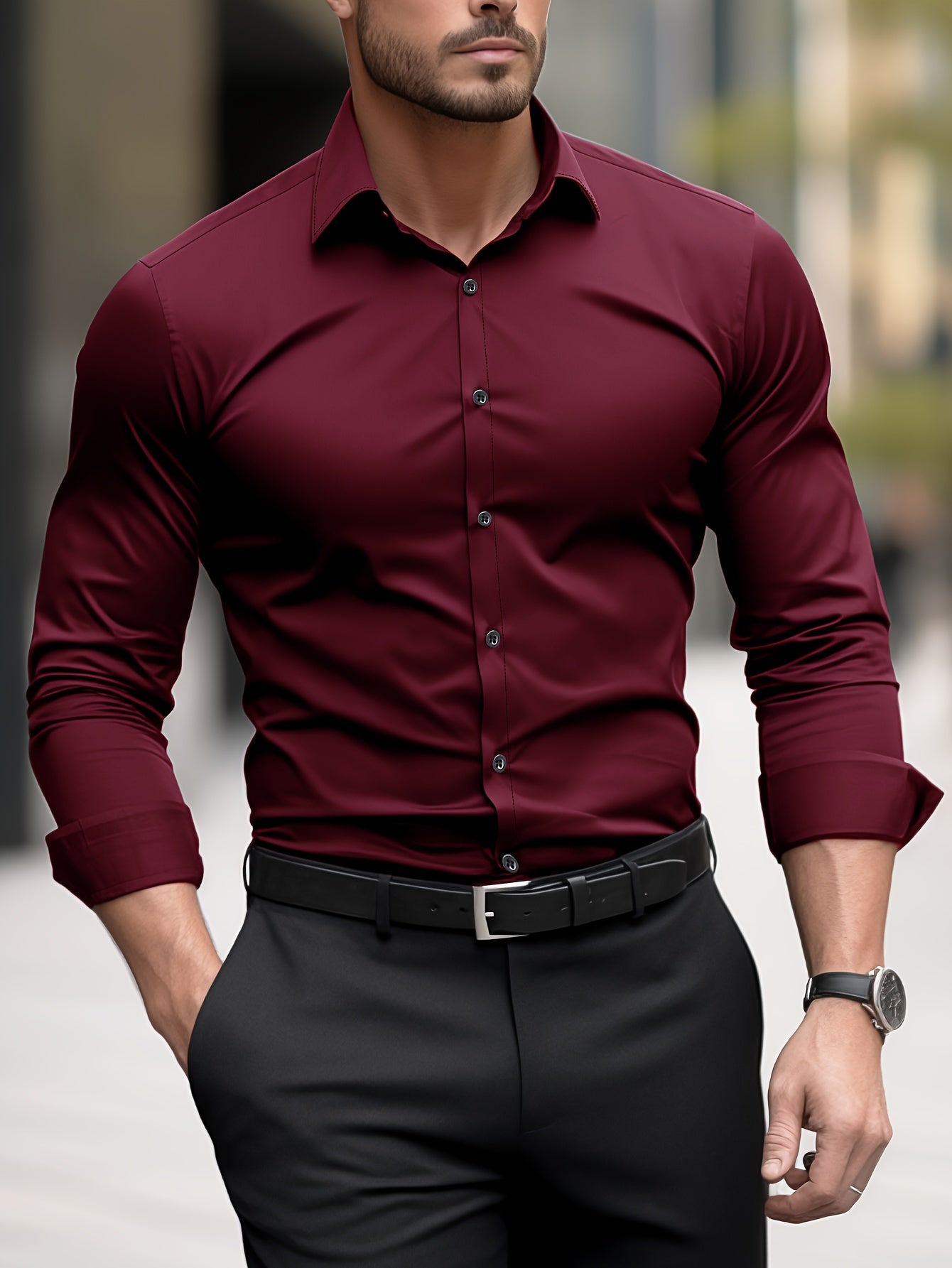 Camisa de Esmoquin de Poliéster