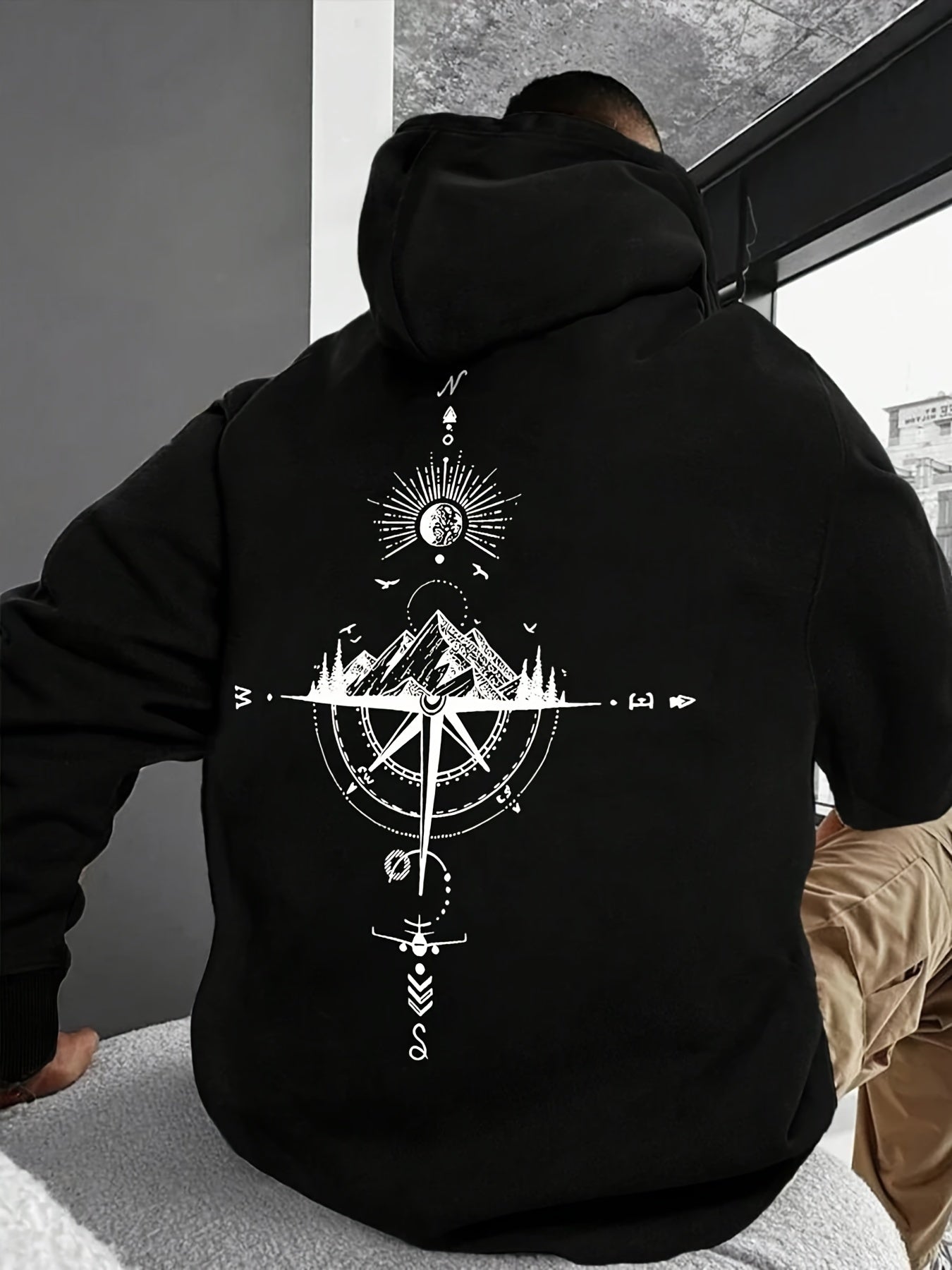 Sudadera con Capucha y Estampado de Galaxia