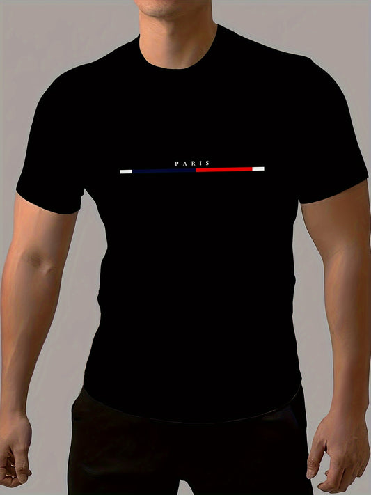 Camiseta de hombre con estampado de letras PARIS