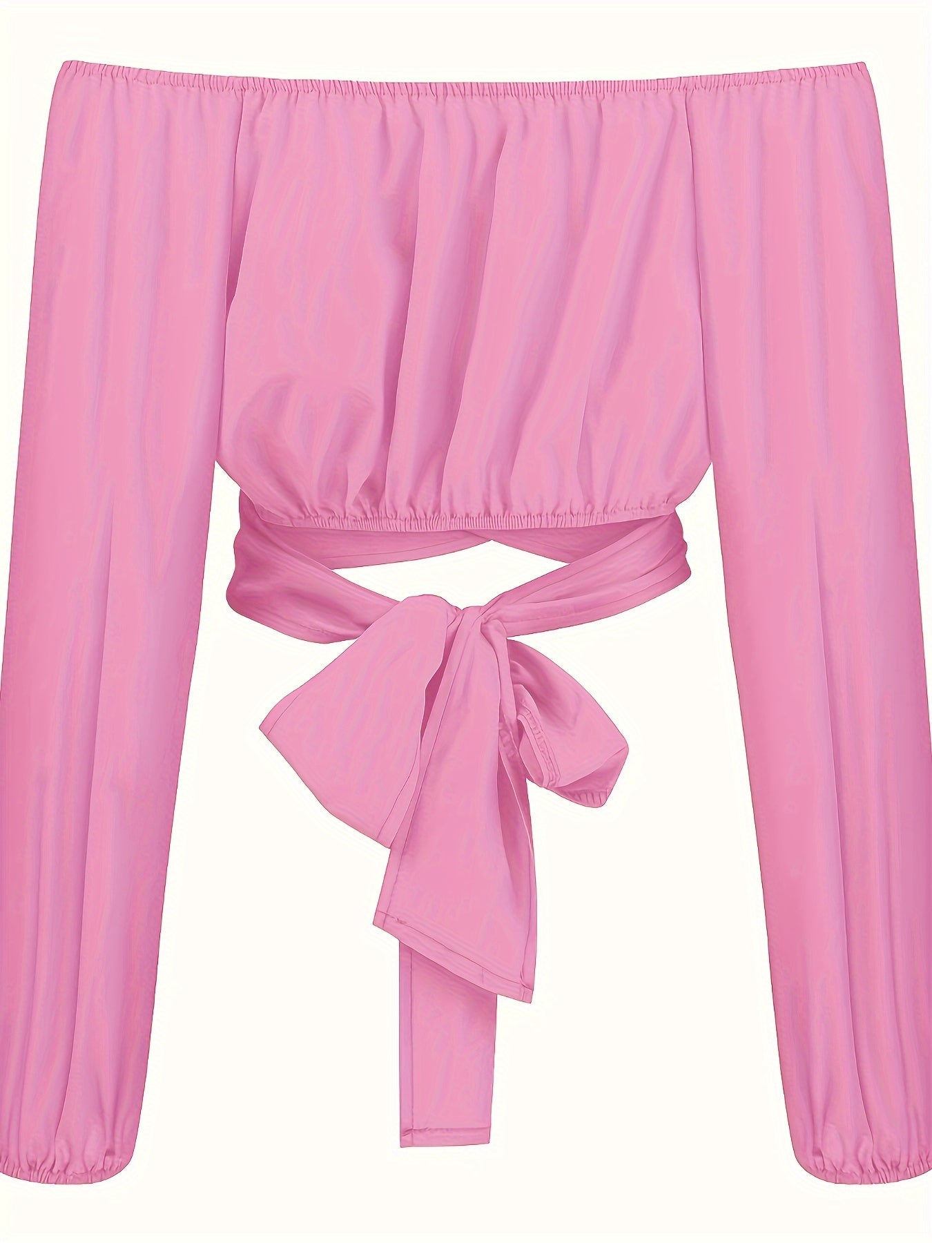 Blusa corta lisa con lazo en la espalda