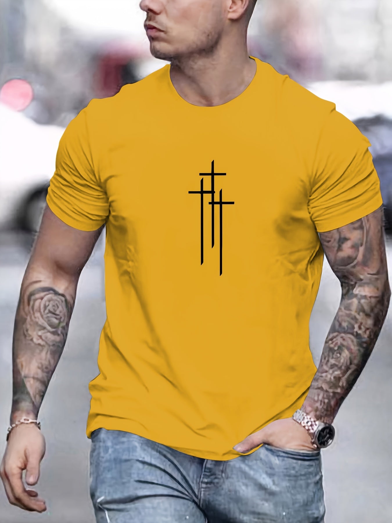 Camiseta básica de cuello redondo