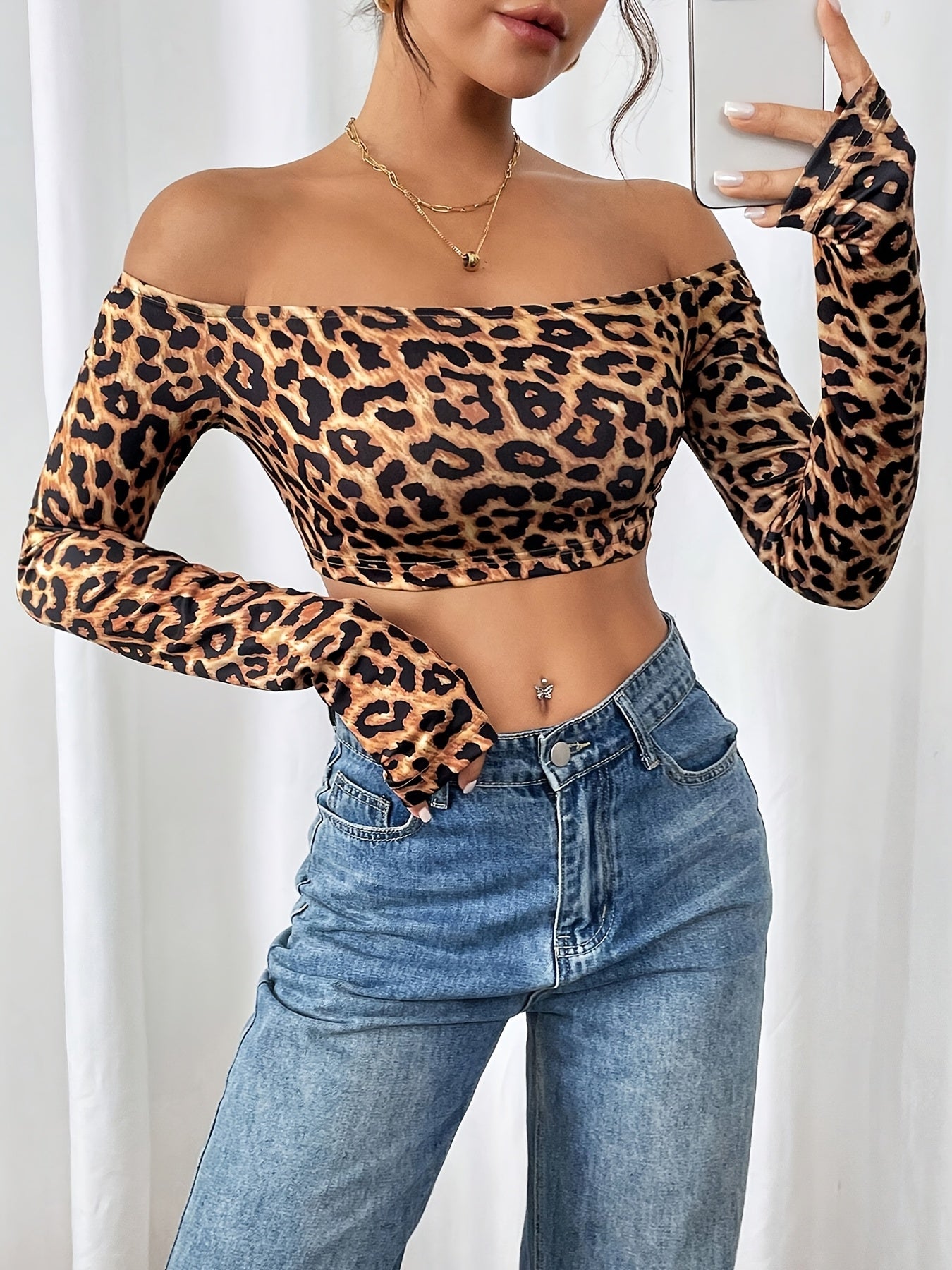 Blusa con estampado de Leopardo