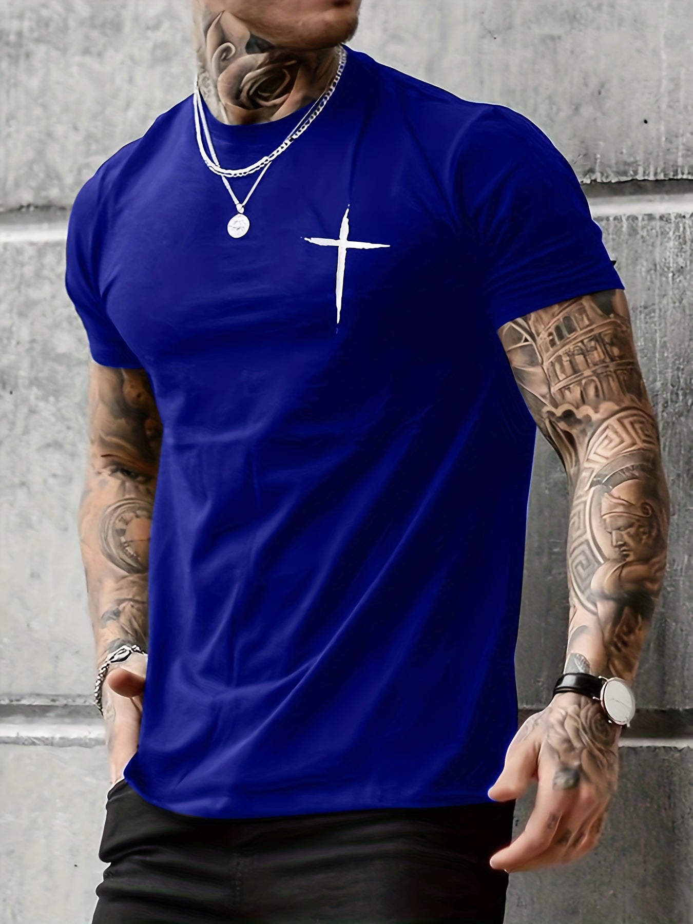 Camiseta con Estampado de Cruz