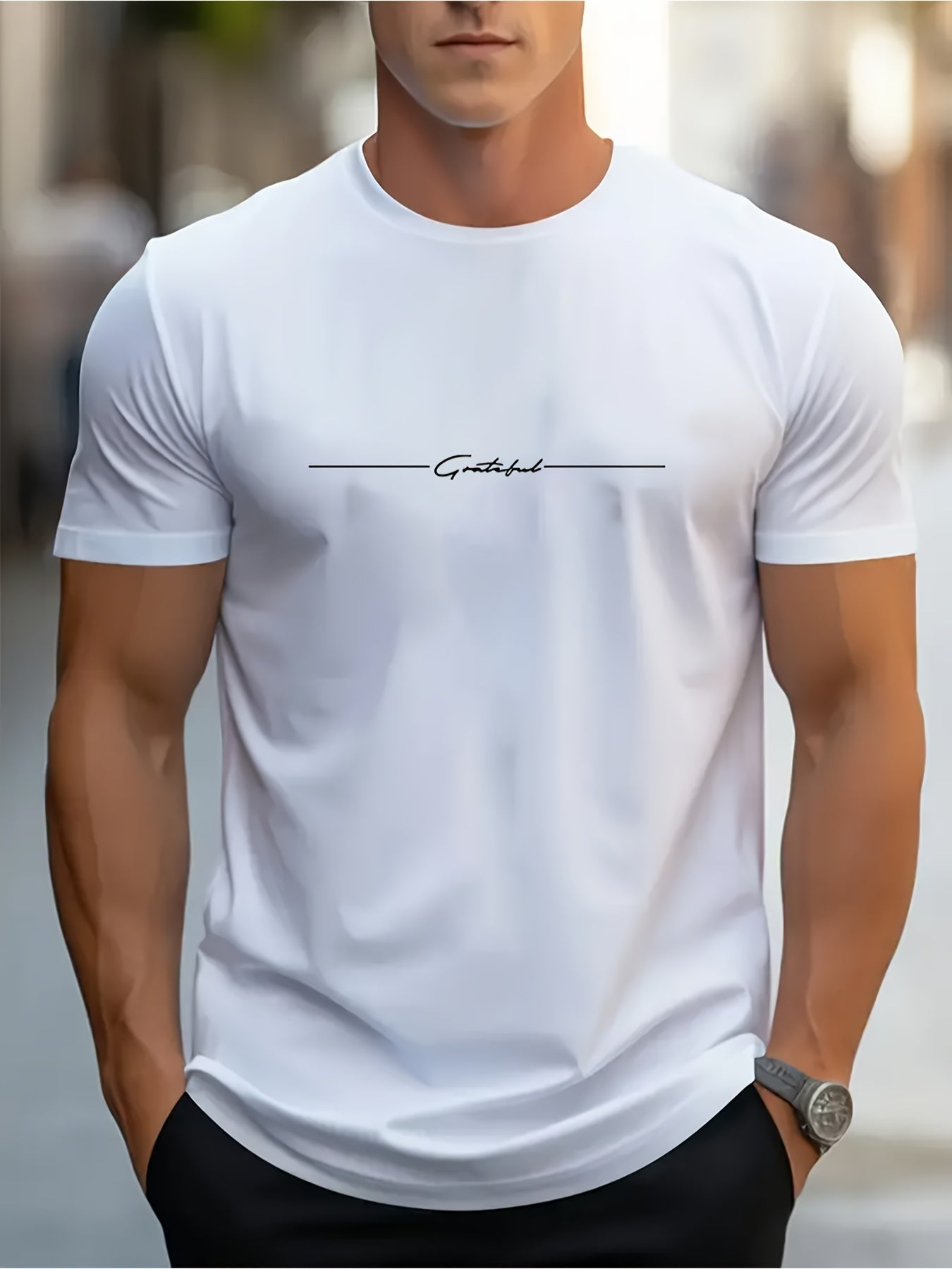Camiseta de Manga Corta con Cuello Redondo