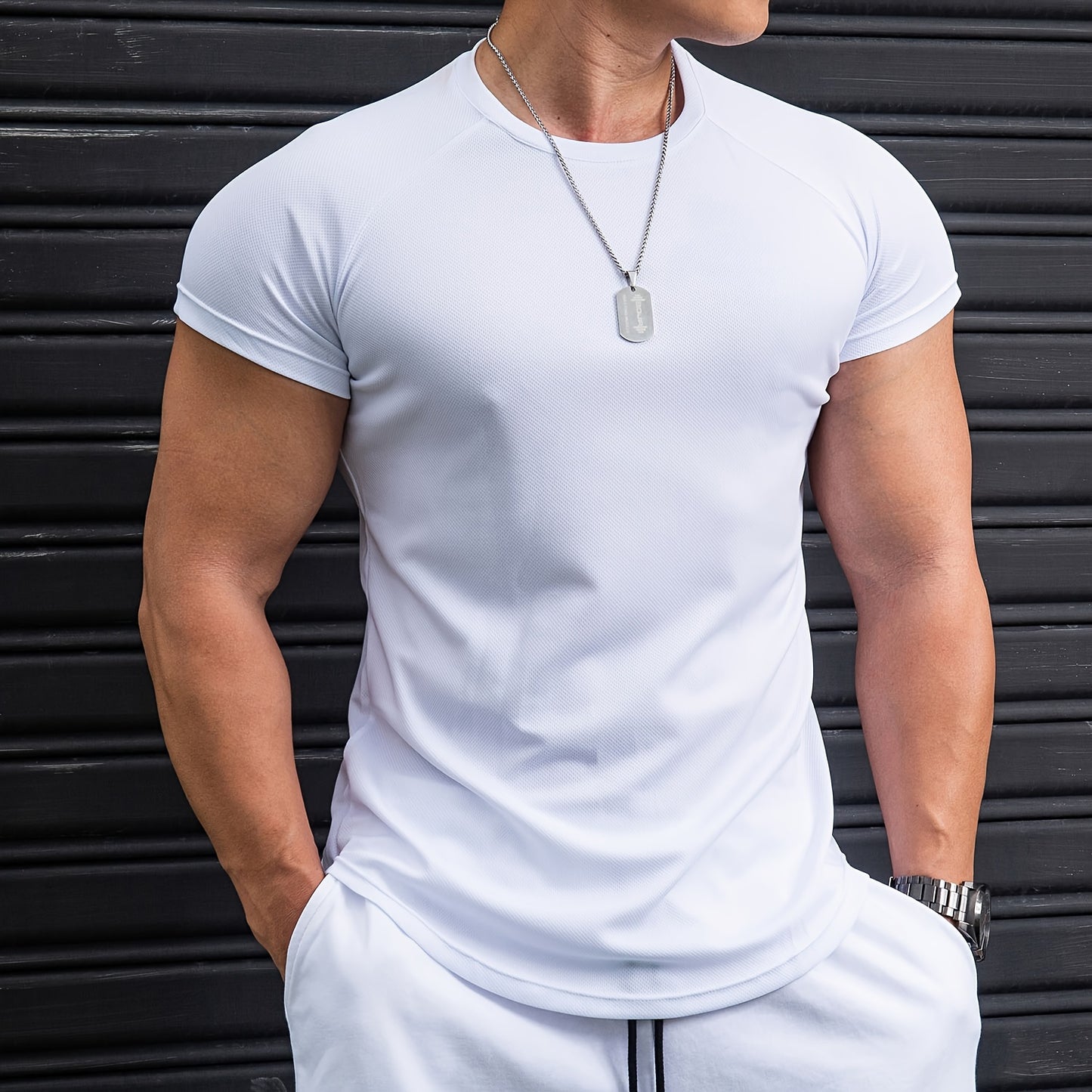 Camiseta lisa para hombre