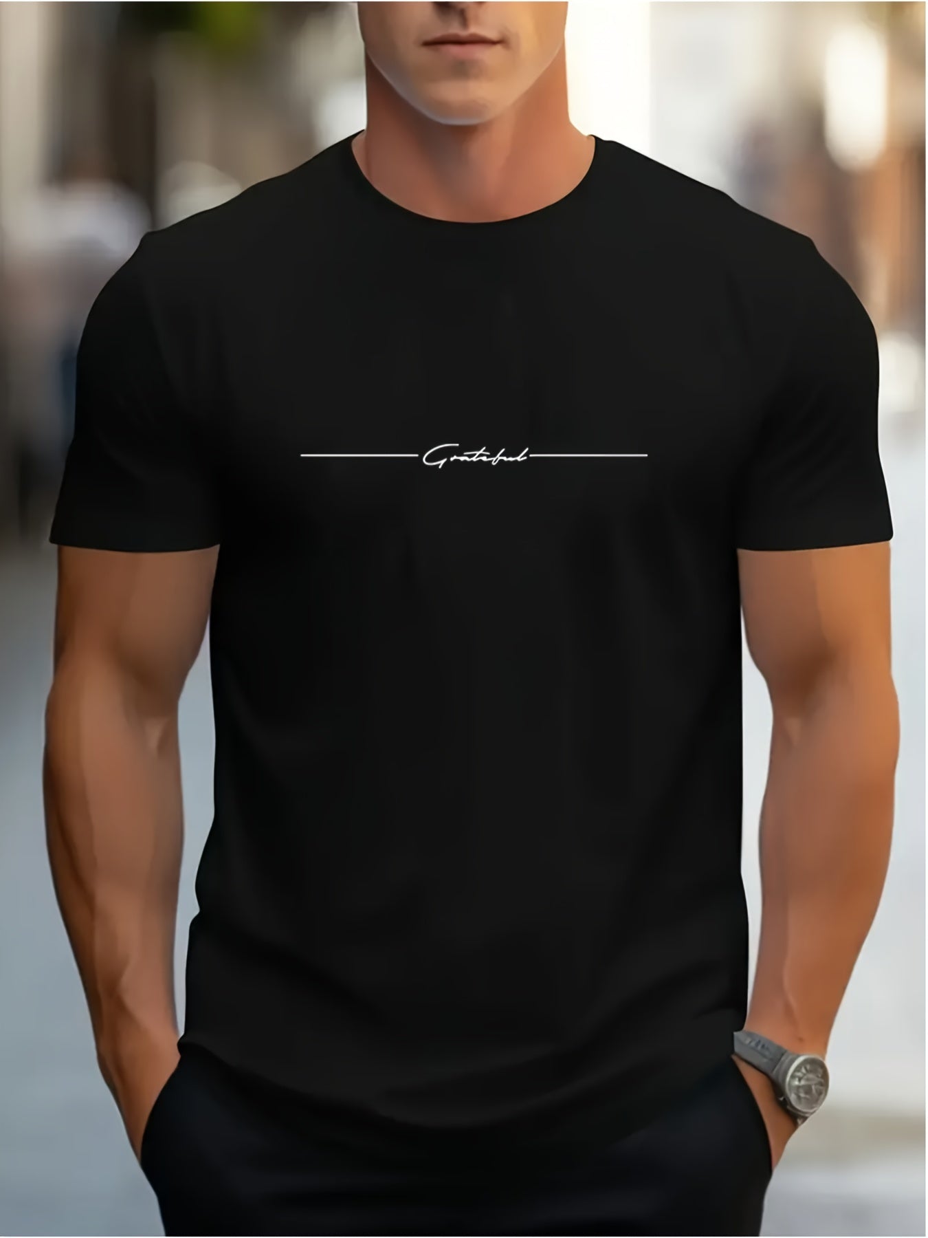 Camiseta de Manga Corta con Cuello Redondo