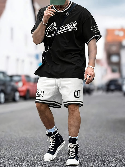 Conjunto Grafico de Chicago camiseta + Pantalón Corto