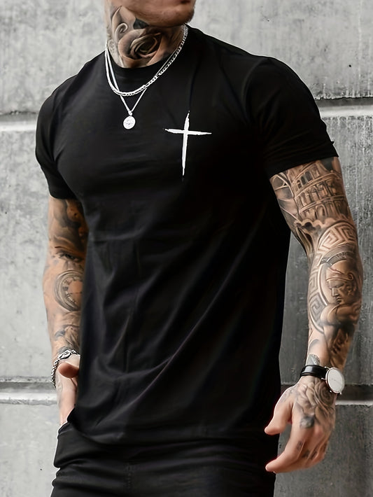 Camiseta con Estampado de Cruz