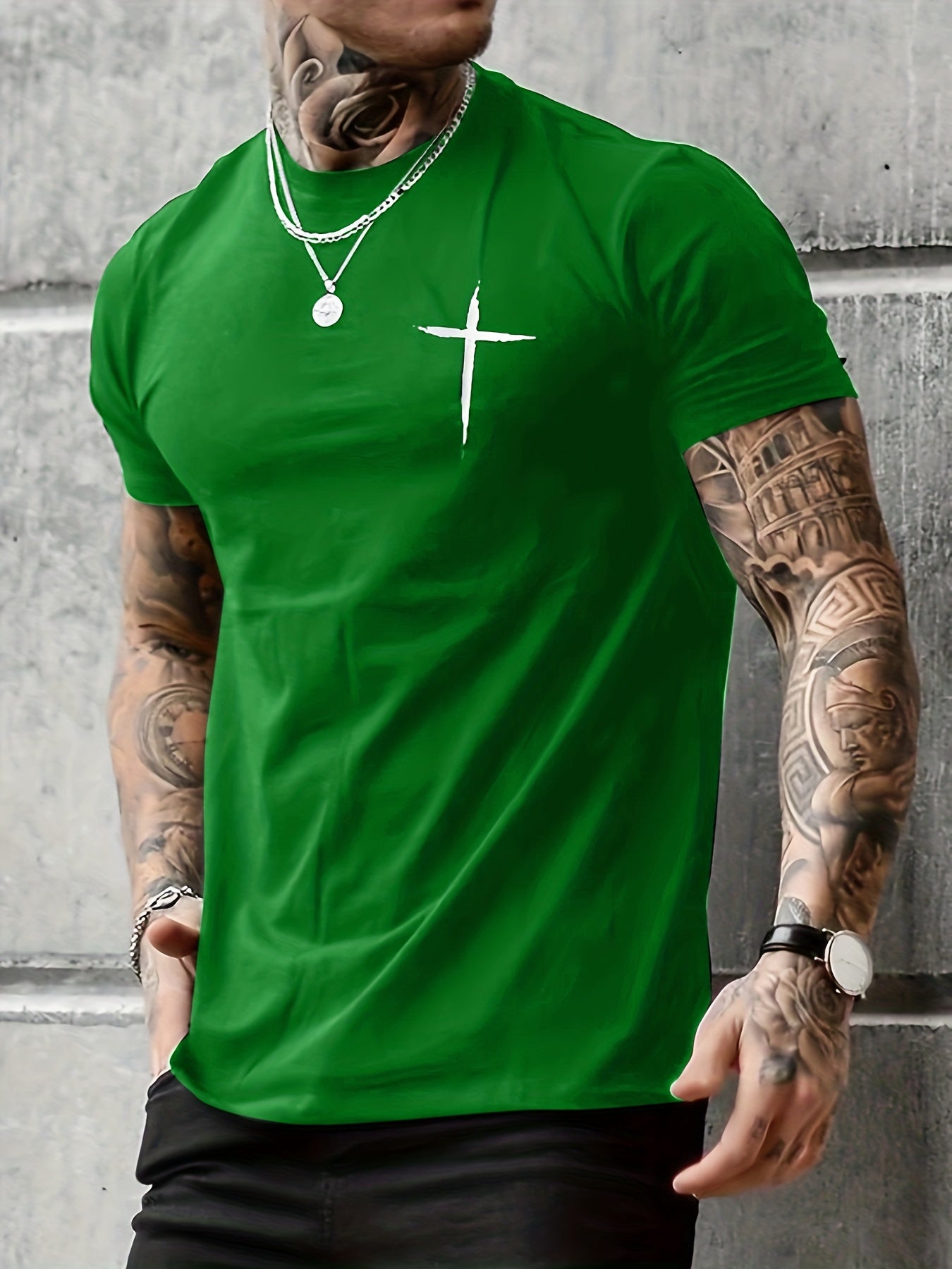 Camiseta con Estampado de Cruz
