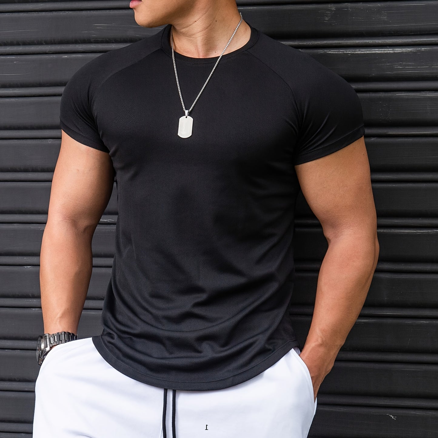 Camiseta lisa para hombre
