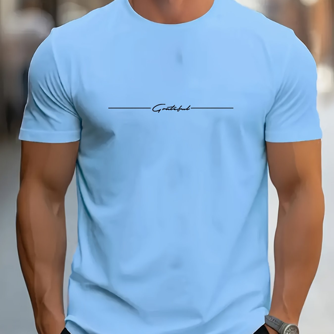 Camiseta de Manga Corta con Cuello Redondo