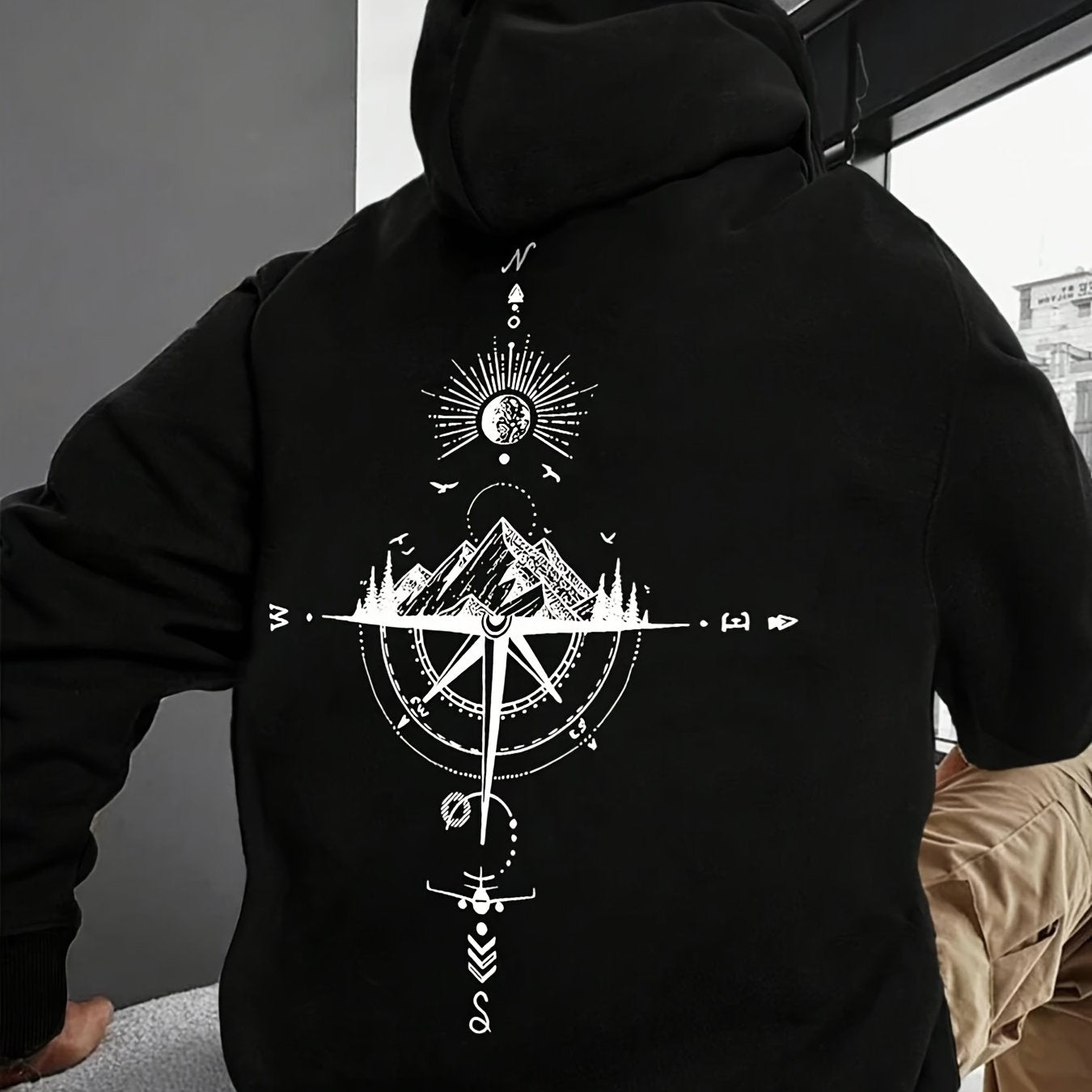 Sudadera con Capucha y Estampado de Galaxia